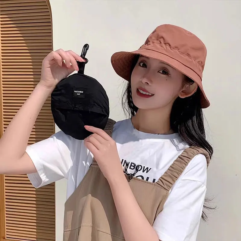 New Summer Sun Protection Waterproof Fisherman hat Bucket Hat Camping Hiking Cap With Storage Bag Anti-UV Sun Hat Mountaineering