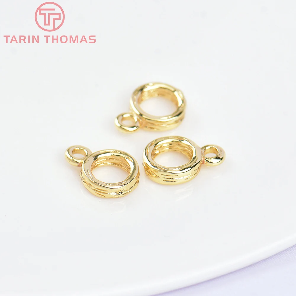 

(2779)10PCS 7x10MM 24K Gold Color Plated Brass Large hole Charms Pendants Connector High Quality Jewelry Accessories