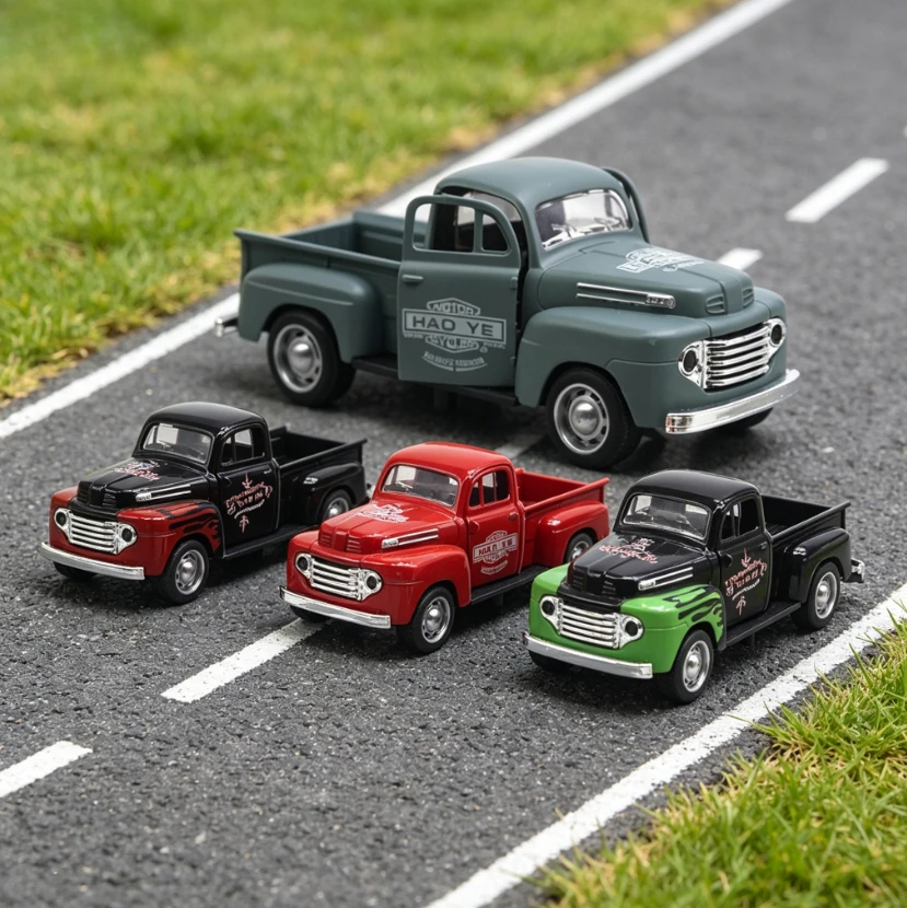 1:32 No. 2 Pickup Retro Classic Car Alloy Simulation Model, Sound and Light, Cross-border Hot Sale