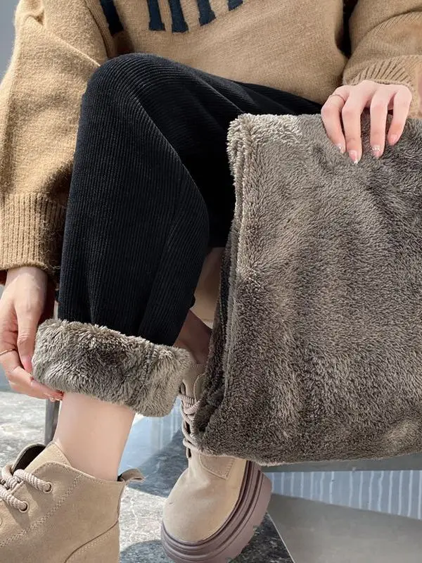 

Брюки из овечьего флиса с начесом и манжетами, утепленные, для мужчин и женщин, осенне-зимние, теплые, повседневные, спортивные, верхняя одежда, универсальные