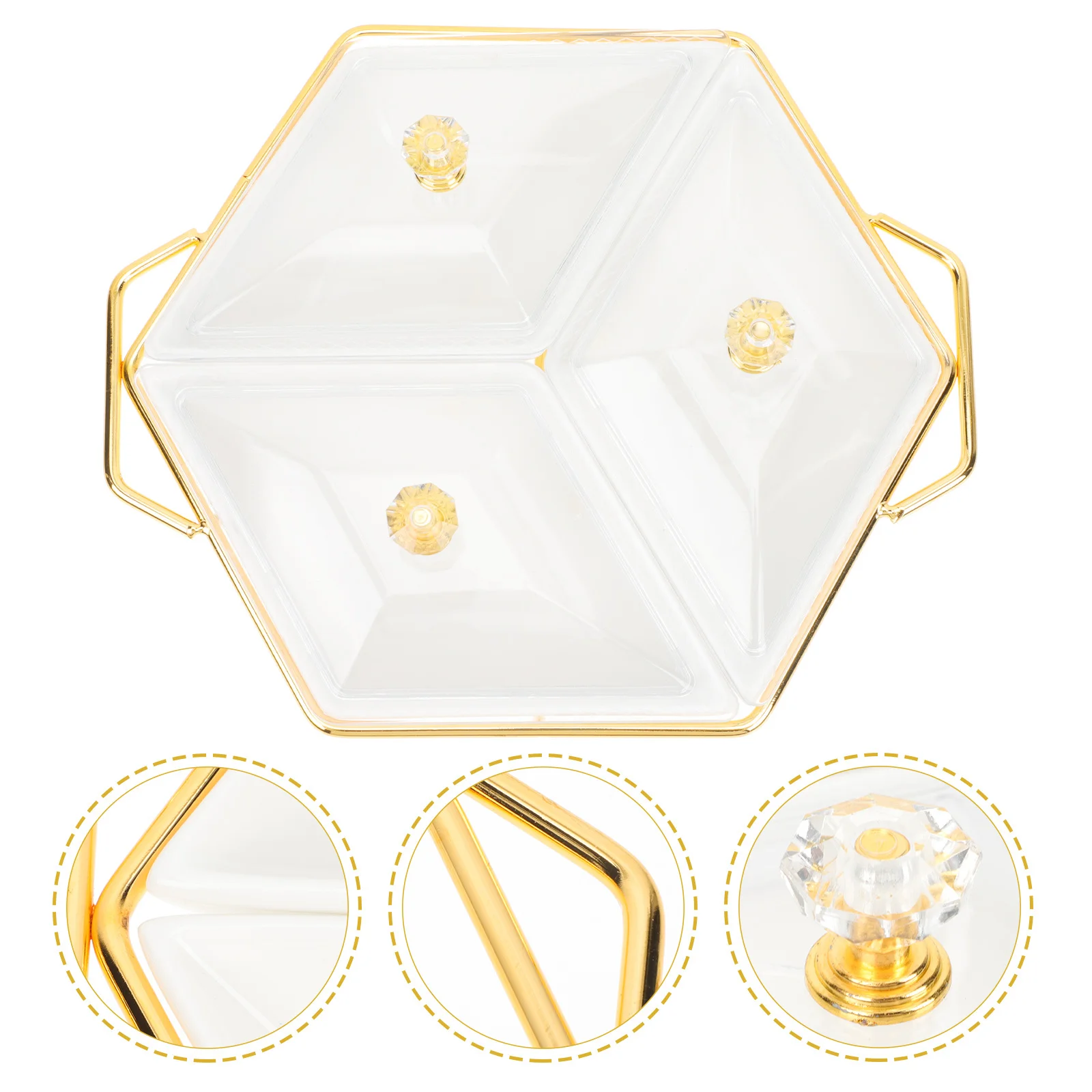 

1Set Rhombus Divided Snack Plate Multi-Compartments Large Capacity Tray for Kitchen Dining Dessert Party Divided Fruit Plate