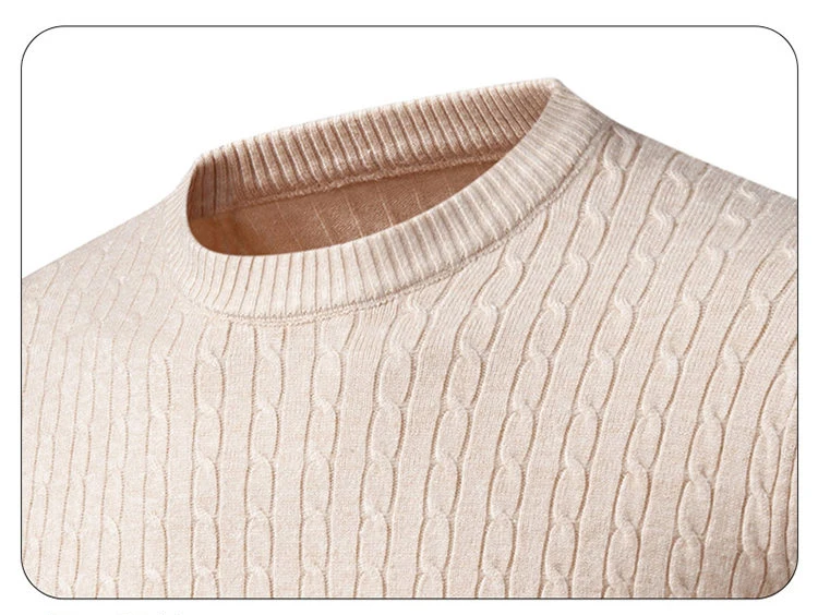 Winter Warmer Pullover Herren Rundhals-Pullover Slim Fit Pullover Herren Gestricktes Innen-Oberteil – Detail 4