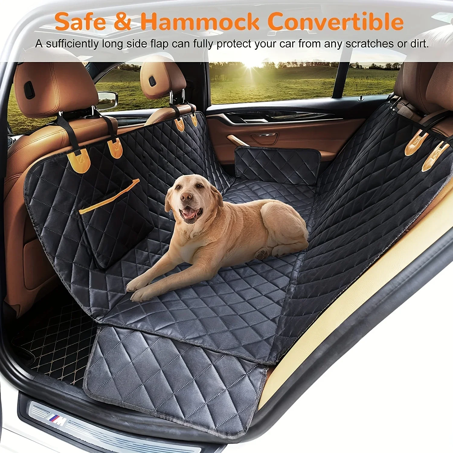 

Durable Waterproof Dog Car Seat Cover With Single Pocket - Scratch & Dirt Resistant, Easy-Clean Pet Travel Mat