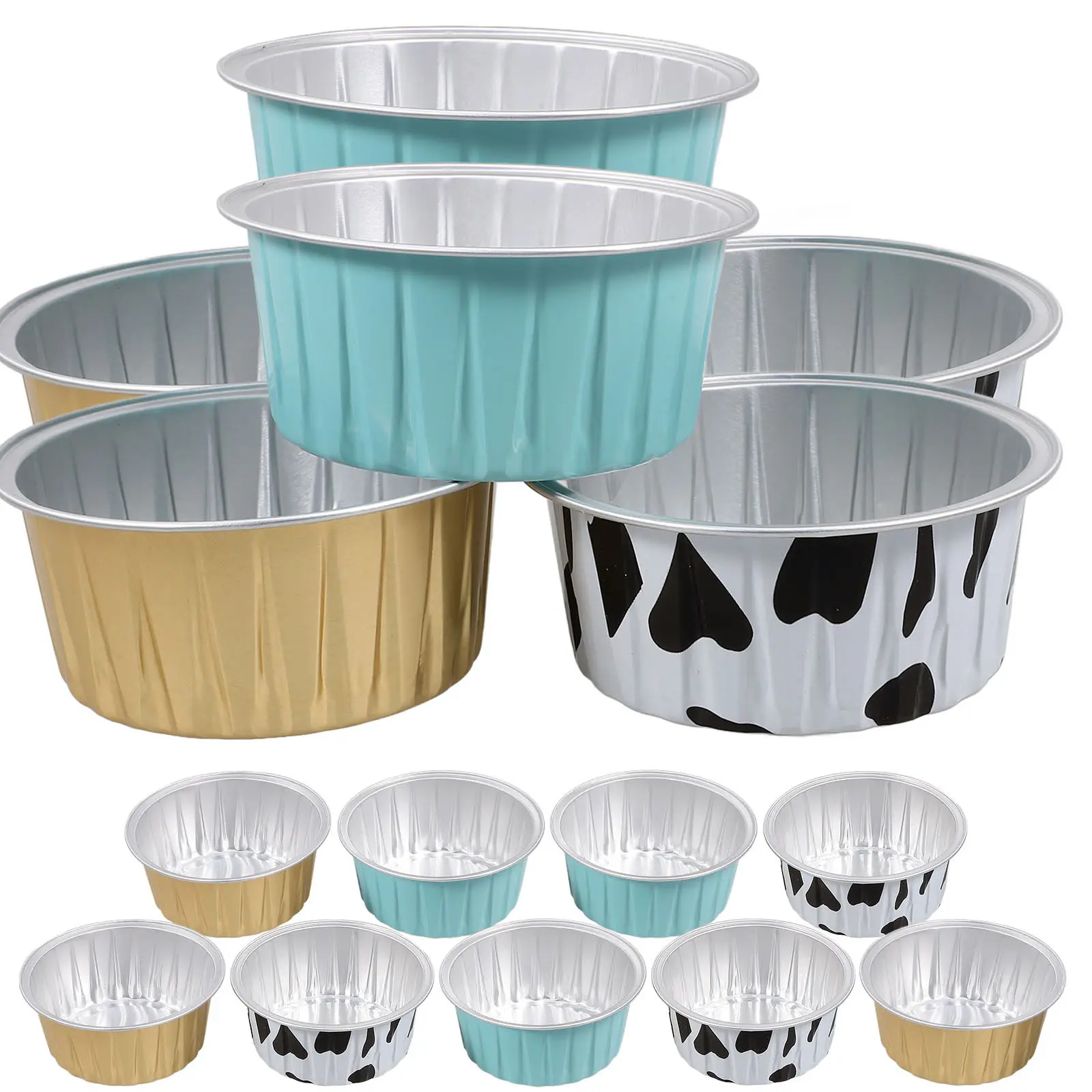 15Pcs Aluminum Foil Cake Molds Small Baking Pans for Pudding Egg Tart Jelly Cupcake Muffin Desserts Cake Mold Aluminum Foil