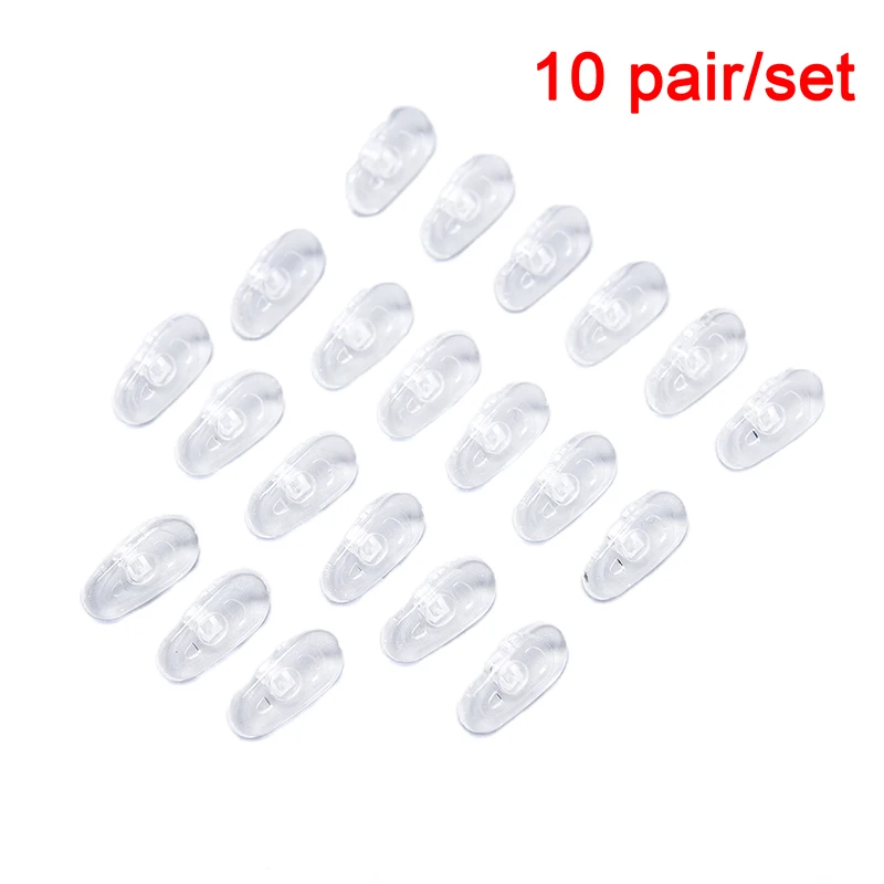 

10 Pairs Soft Transparent Silicone Nose Pads For Glasses Eye wear Non Slip