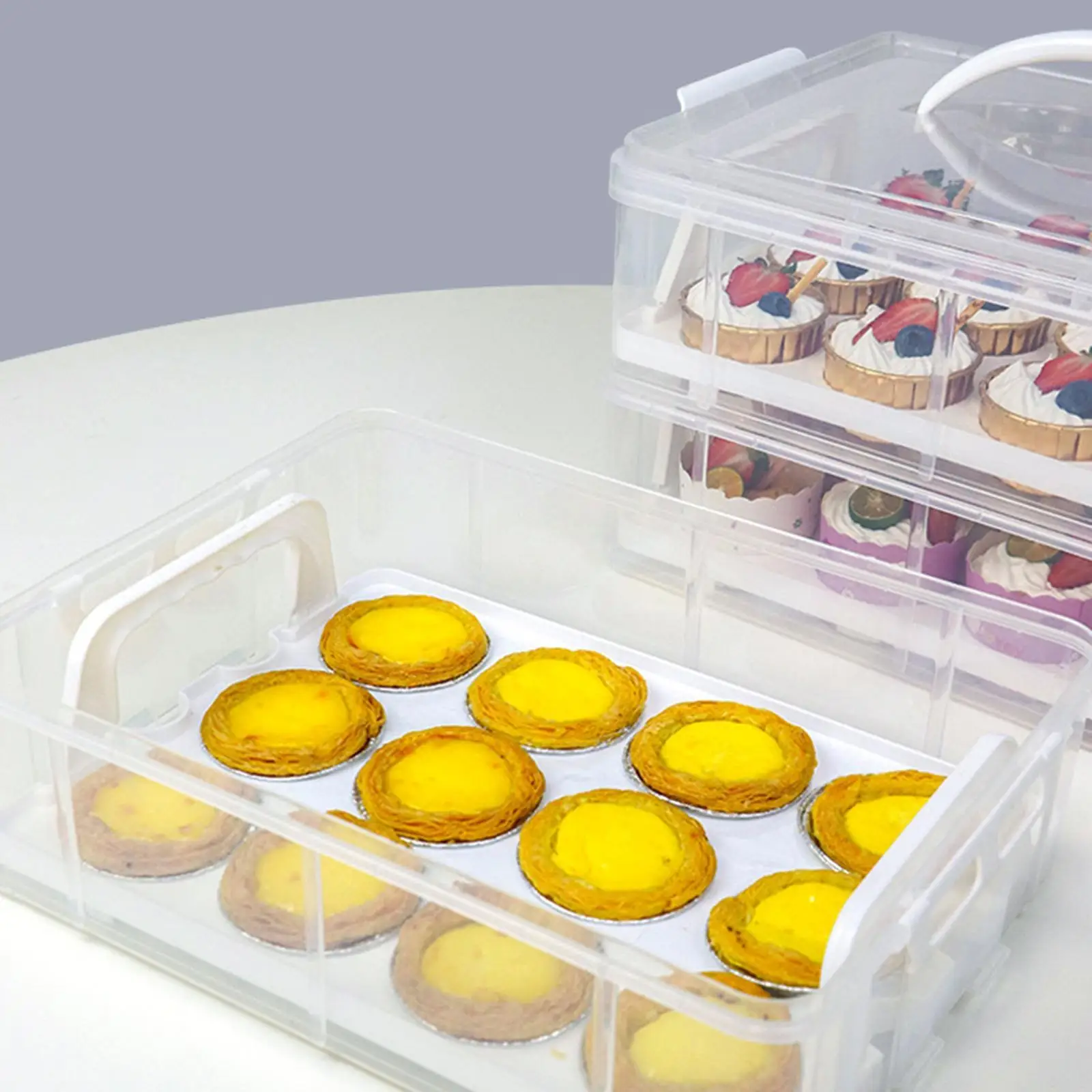 Large Capacity Cupcake Lid Holder Non-toxic And Impact-resistant PP Made Cupcake Holder Fruits