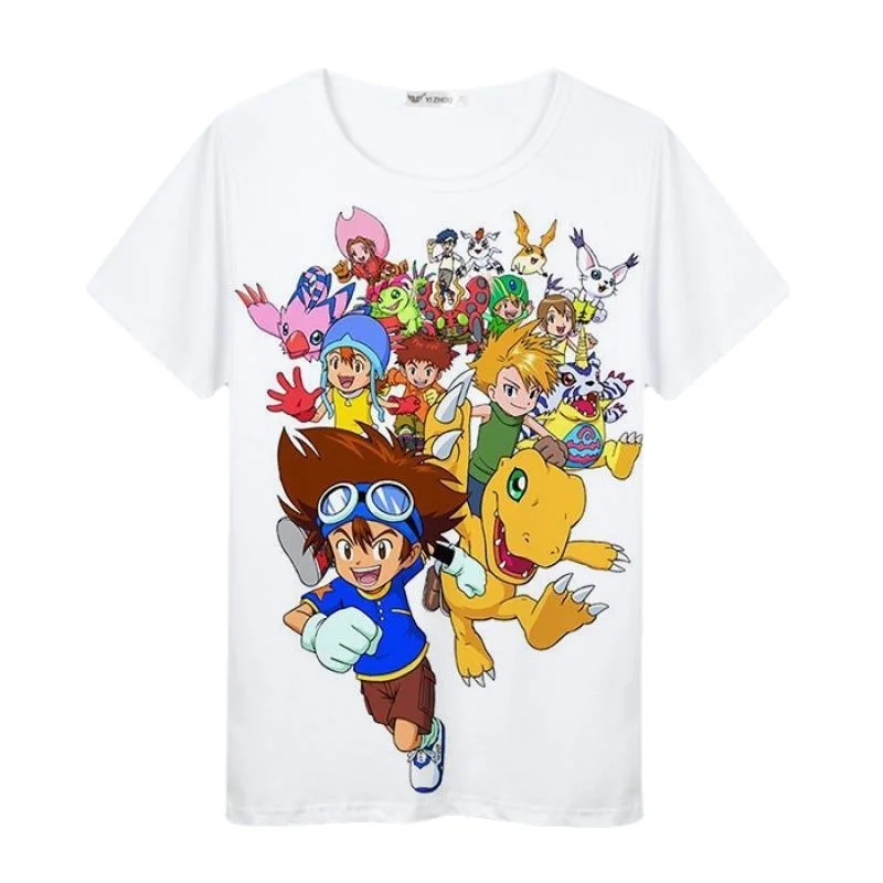 Digimon Adventure anime peripheral T-shirt Yagumon Gabumon nostalgic short-sleeved creative versatile comfortable men and women