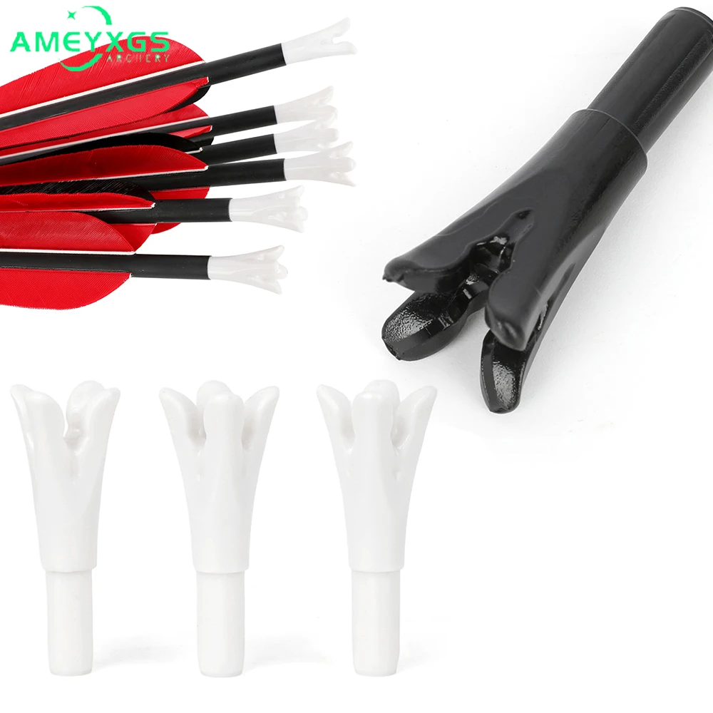 

Archery Arrow Nock 12/18/24pcs ID 6.2mm OD 7.6mm Plastic DIY Carbon Fiberglass Arrow Shaft for Outdoor Hunting Shooting Training