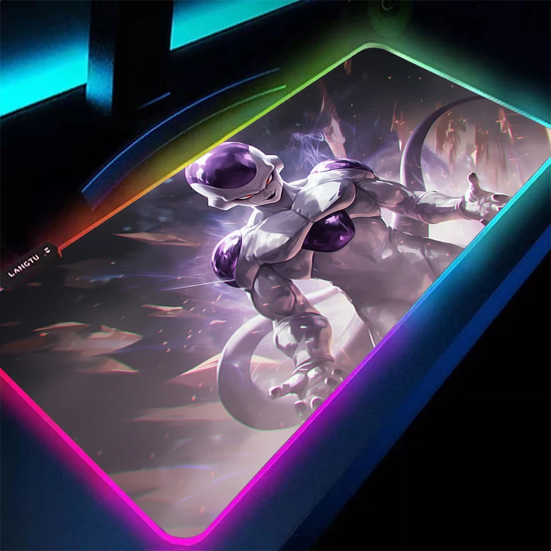 

RGB Mouse Pad 90x40cm XXL DBZ Dragon Ball Frieza Keyboard LED Mousepad Computer Desk Mat Gaming Pad Backlight Mouse Mats For LOL