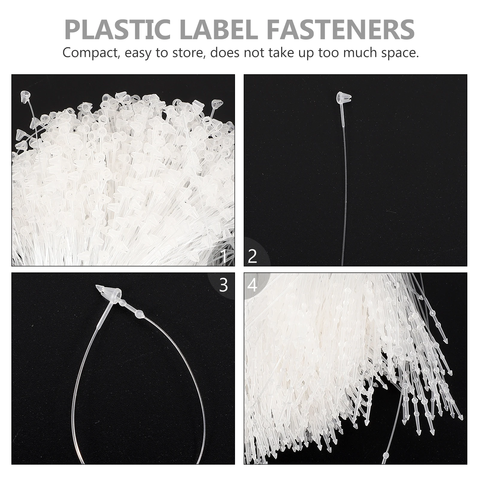 

2 Bags Hand-threading Needle Tag Line Tagged Tags Hanger Clothing Plastic Ties Fastener Label Security Loops Tighten up