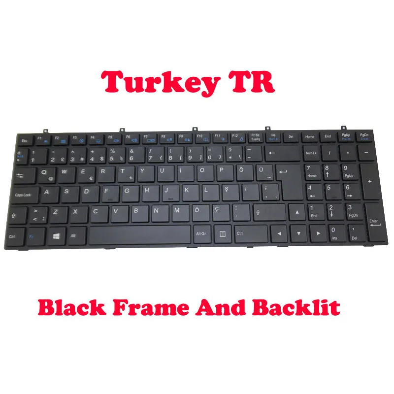 BR TR UK Keyboard For CLEVO W370ET 002-12A38LHB01 MP-12A38PA-430 MP-13H86TQJ430 4307 43091 6-80-W6700-251-1 6-80-W6700-251-1