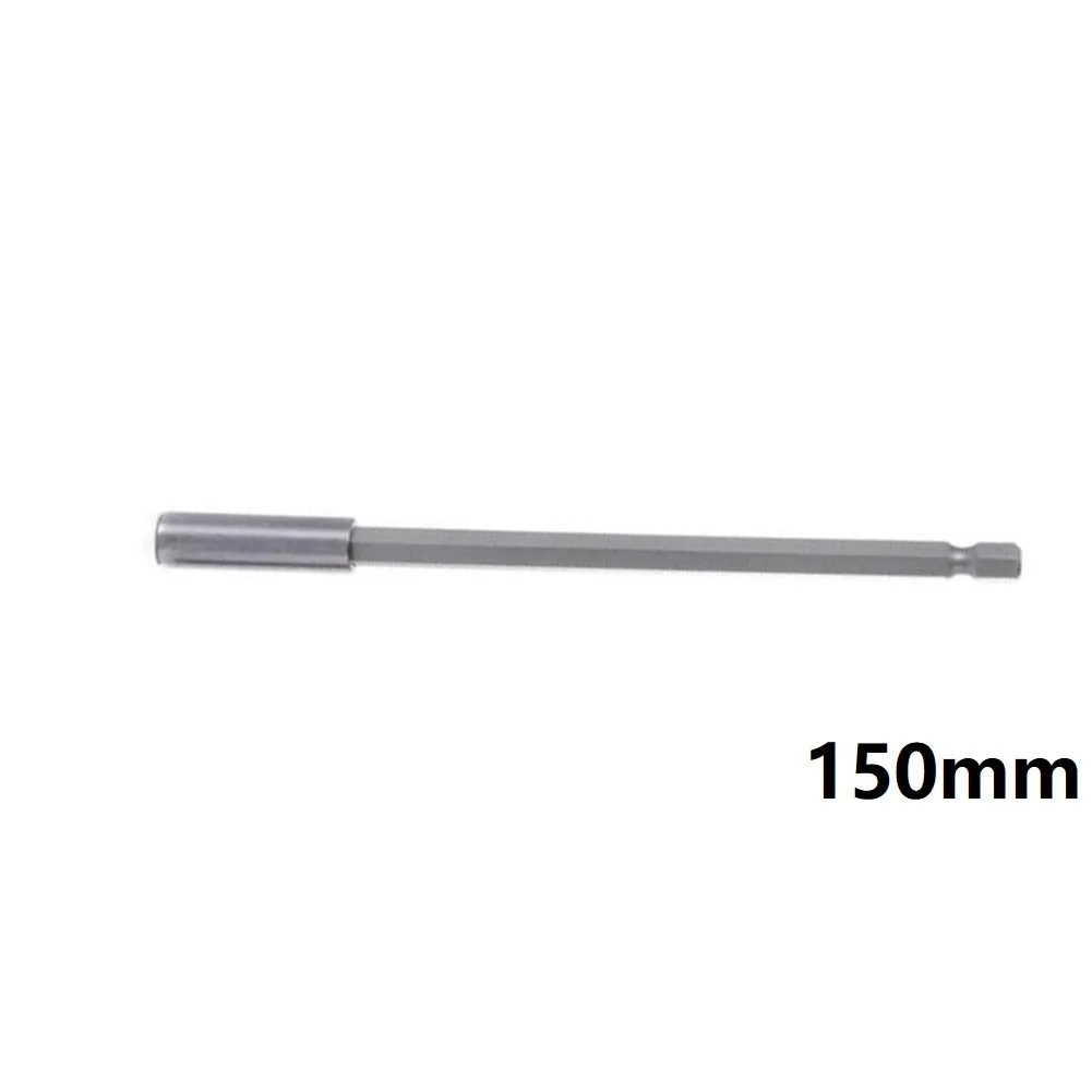 Silver-Extension Connecting Rod Drill Driver Extension Length 150mm Holder Hex Extension Long Screwdriver Magnetic Bit Tools