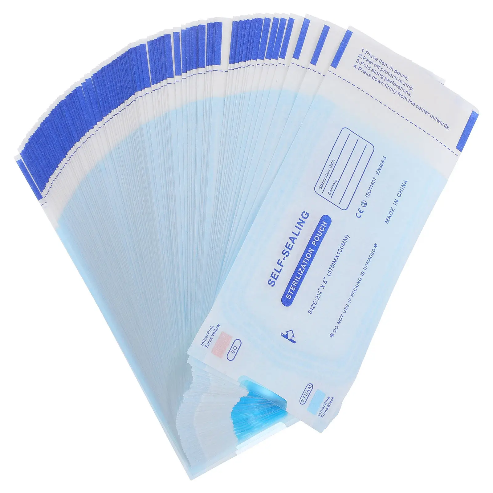 200Pcs Bags Self-Sealing Self-Adhesive Sterilizer Pouches for Dental Clinic Disposable Bags