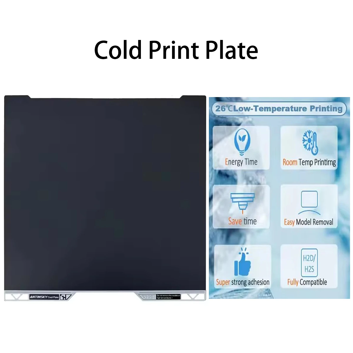 

Antinsky H2D Cold PeelI Клейкость поверхности Совместимость с Bambu Lab H2D 3D-принтером Обнаружение спагетти Надежное обнаружение