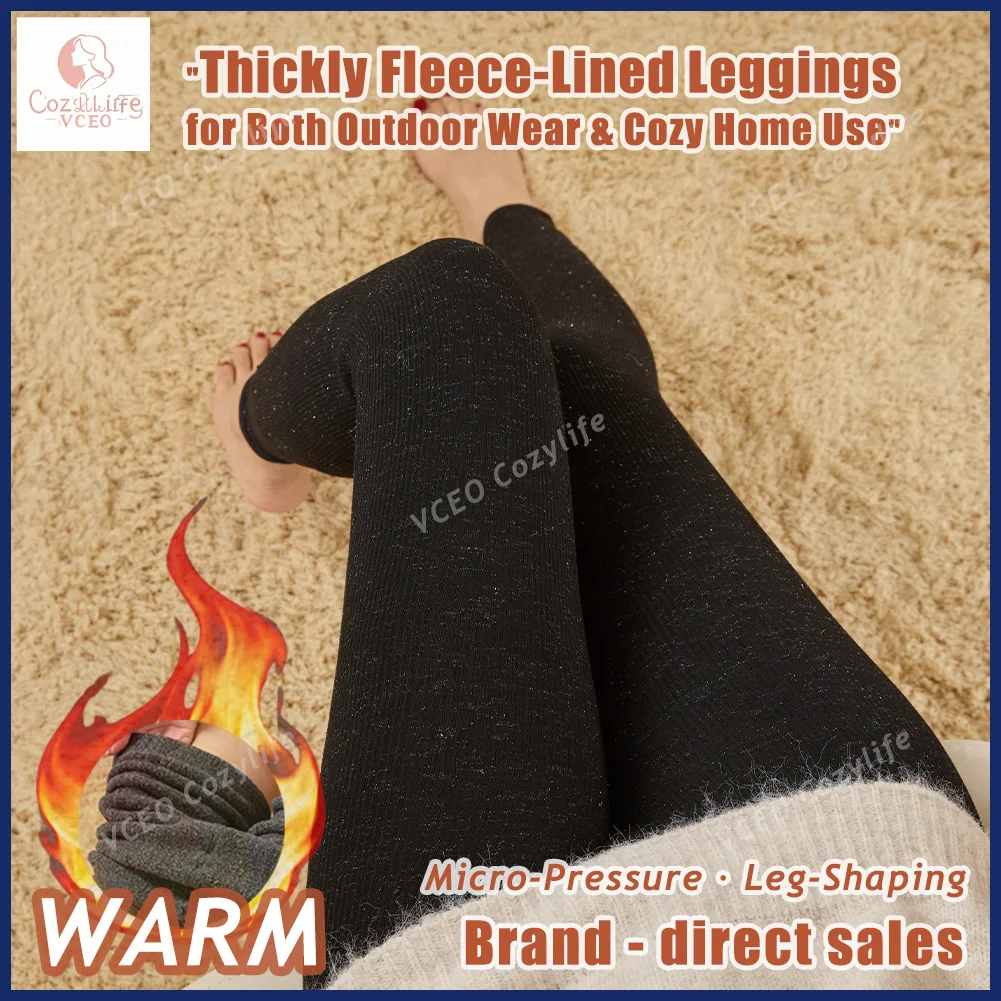 Mallas cálidas con relleno de lana para mujer, pantalones de salón gruesos Extra cálidos, mallas térmicas de lana de felpa de 300g de peso pesado