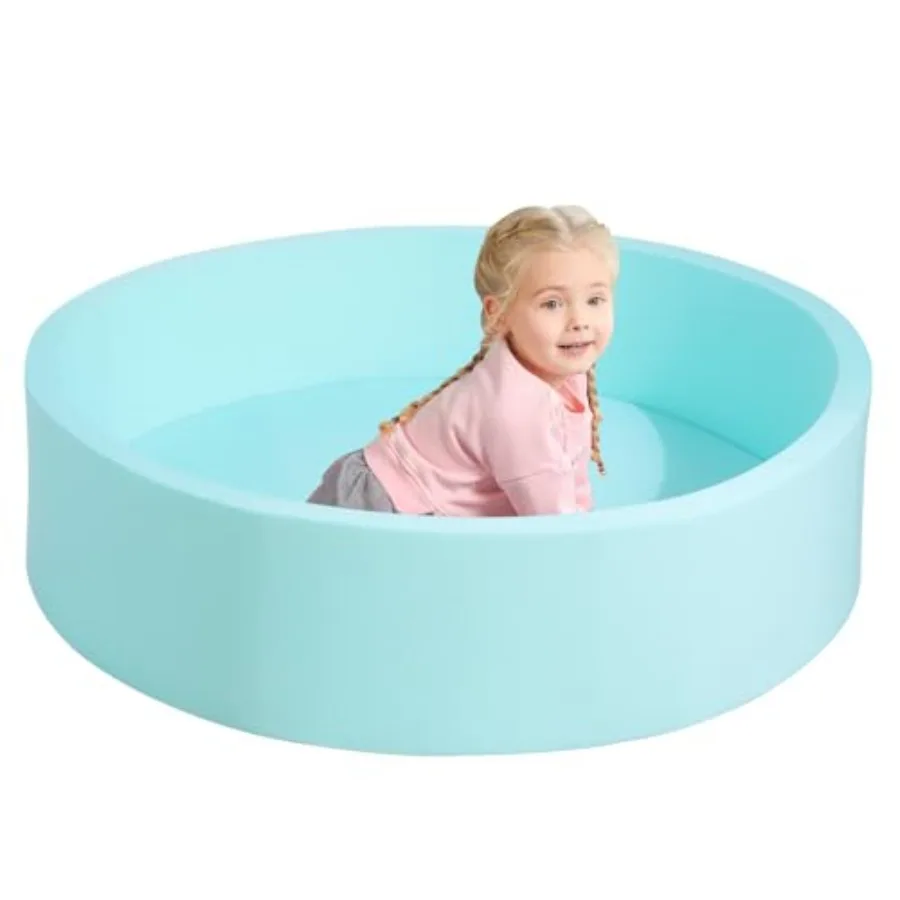 Piscina di Palline Extra Large in Morbida Schiuma 51,2 x 11,8 CM, Senza Palline, Azzurro, per Interni, Recinto per Bambini con Spugna Morbida M