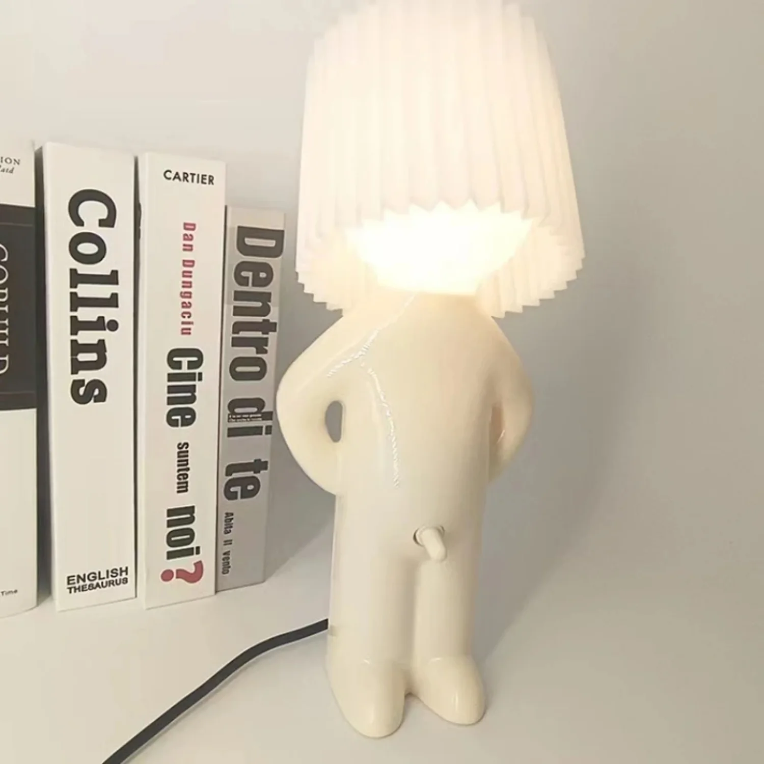 Naughty Boy Creative Table Lamp Unique LED Pleats Reading Lighting Bedroom Bedside Night Light Children's Gift