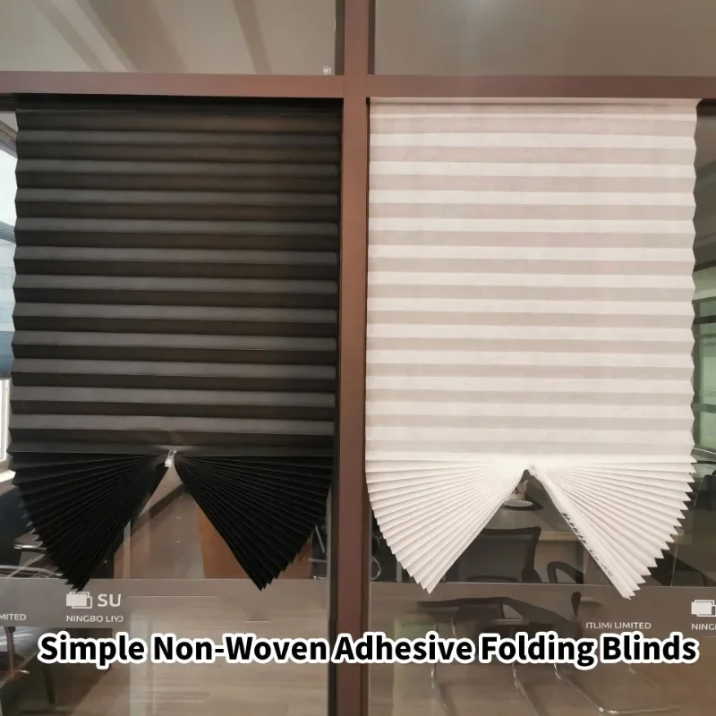 Non-Woven Self-Adhesive Curtains Blackout Curtains Zebra Pleated Roller Blinds Bedroom Living Room Balcony Office Decoration