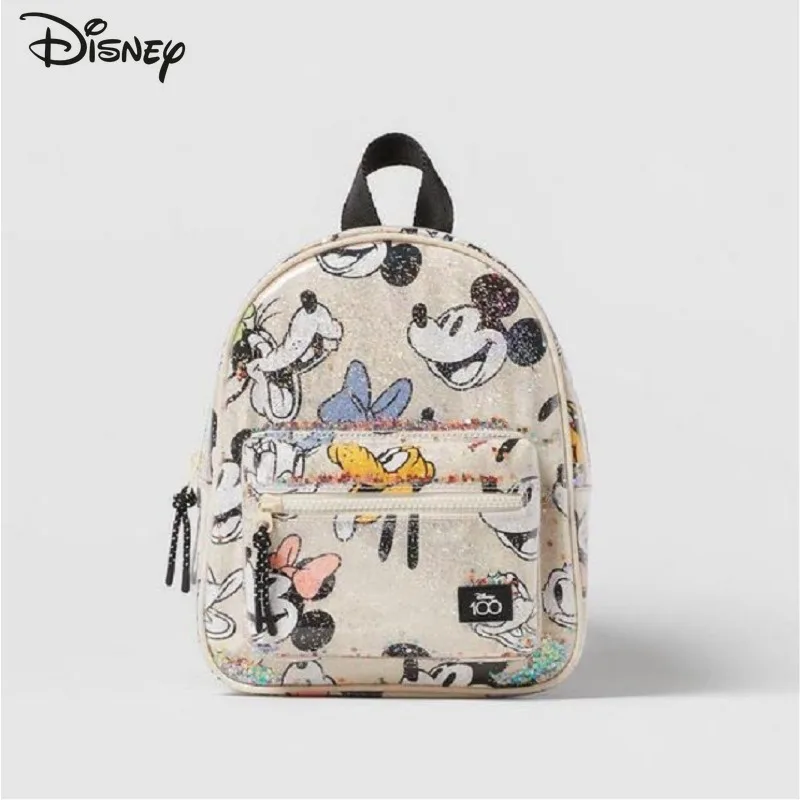 

Disney Double Shoulder Backpack Mickey Cartoon Backpack Fashion Print Mini Handbag Backpacks for Women Travel Lightweight