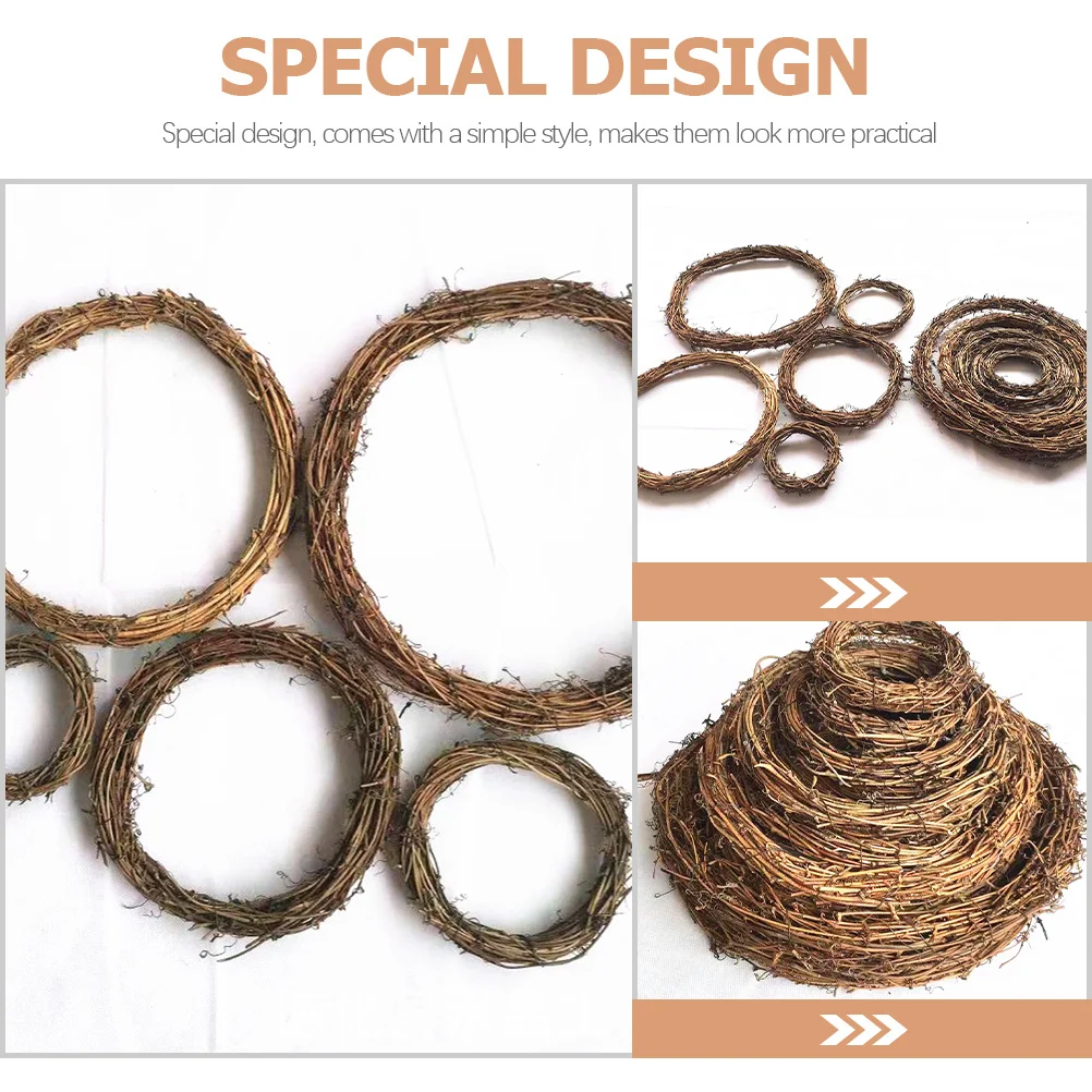 

Wreath Frame Natural Rattan 10cm Christmas Garland Craft Decoration Festival Hanging Circle Accessory