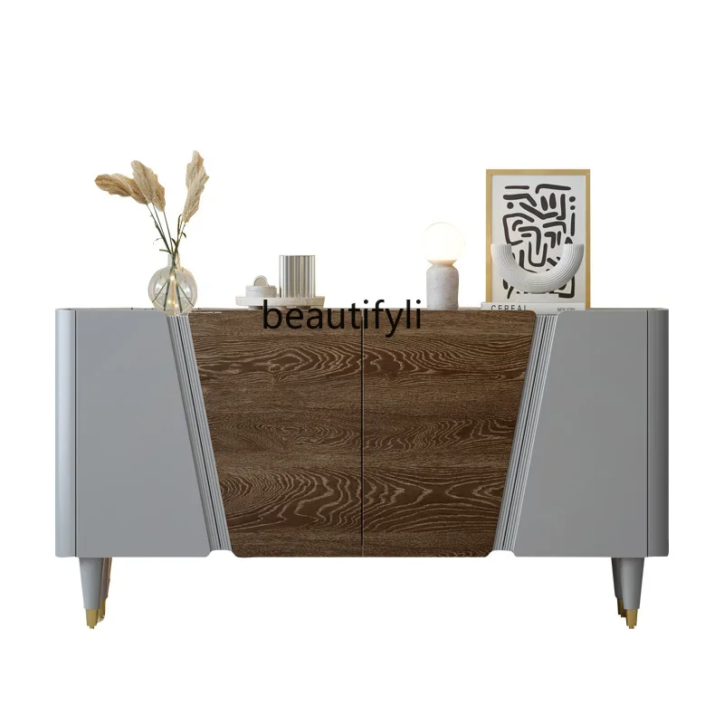 

Light luxury rock slab dining side cabinet, living room against the wall entrance, storage cabinet entry, entrance cabinet