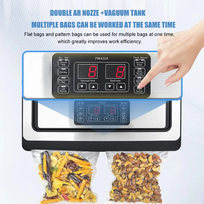Multi-Scene Electric Stainless Steel ABS Handheld Vacuum Sealer with Large Capacity Automatic Operation for Home Commercial Use