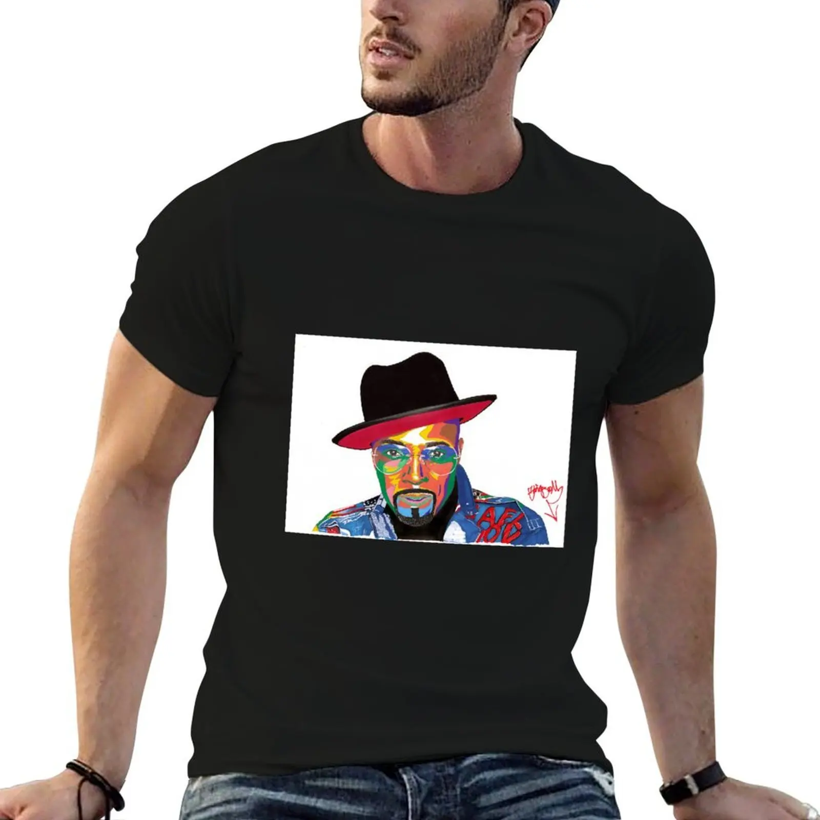 

Hand drawn portrait of Teddy Riley by Eddie Boom T-Shirt t shirts designer black cotton t-shirt plain for man package T-Shirt
