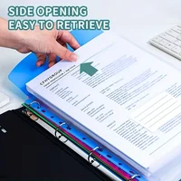 6pcs Plastic Envelope With Adhesive Snaps & 11 Holes File Folder Expansion Bag For 2/3/4 Ring File Bag A4 File Bag School Office 4