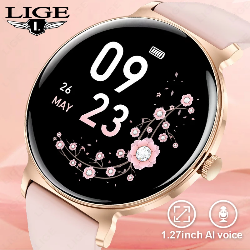 

LIGE новые умные часы с ультратонким экраном для женщин IP68 водонепроницаемые Bluetooth-вызовы женский браслет монитор здоровья женские умные часы