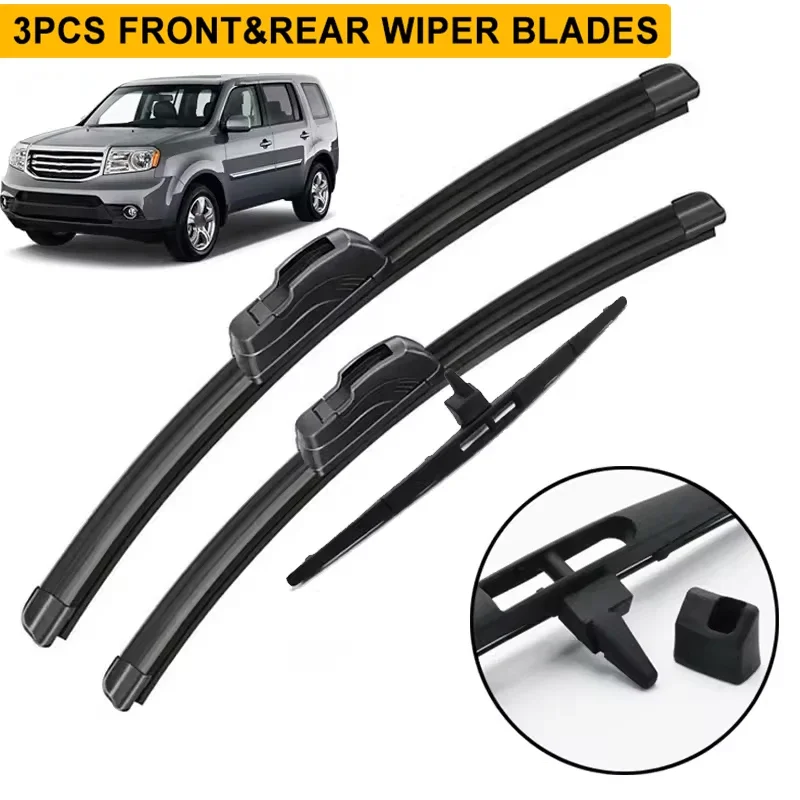 

Wiper Front & Rear Wiper Blades Set Kit For Honda Pilot MK2 2009 - 2015 Windshield Windscreen Window Brushes 22"+21"+14"