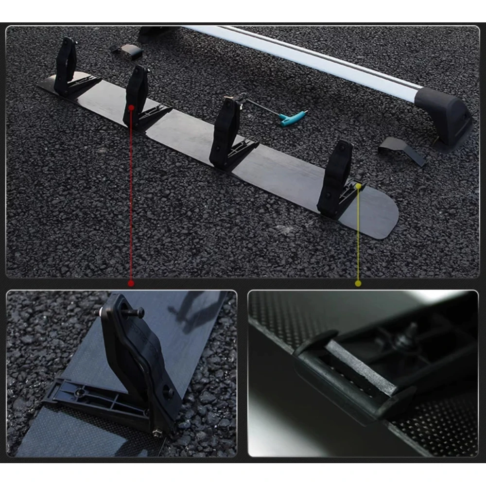 Universal Roof Spoiler Air Deflector Noise Reduction Panel Bolt-On Mount Angle Adjustable Wind Resistance Reduction Modification