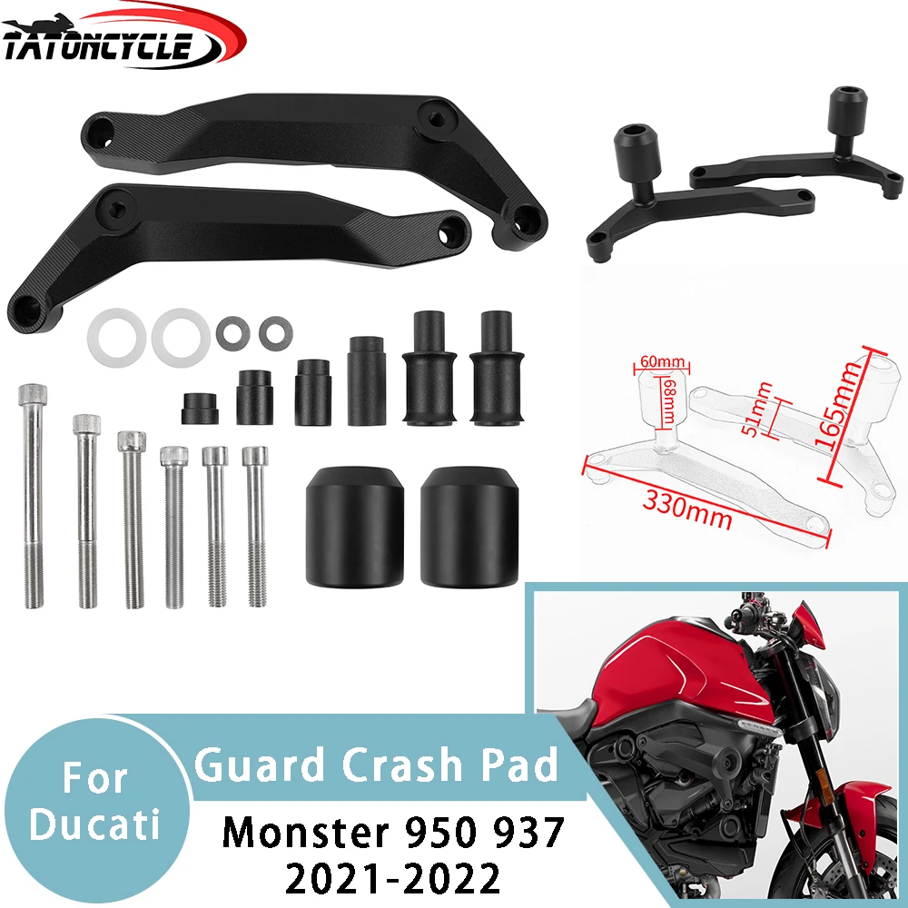 

For Ducati Monster 950 937 2021 2022 Motorcycle Aluminum Frame Protection Protector Monster950 Slider Fairing Guard Crash Pad