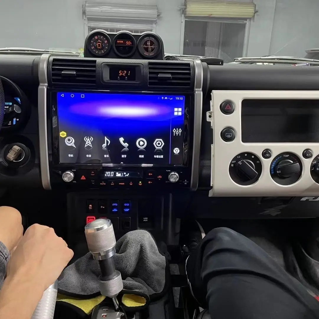 Car Dashboard Central Console Gps Screen Carplay Upgrade for toyota Fj Cruiser 2007-2022 13.3 Inch Screen Kit Assembly