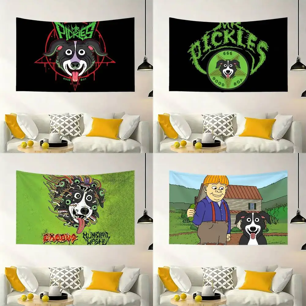 Cool Cartoon Mr. P-Pickles Flag Outdoor Decorations for Bedrooms Home Decor Items Decoration Banners