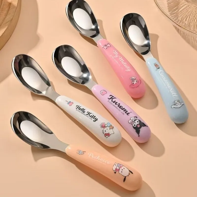 

Hello Kitty Spoon Fashionable and Minimalist Design 304 Stainless Steel Spoon New Cute Household Spoon for Children's Meals