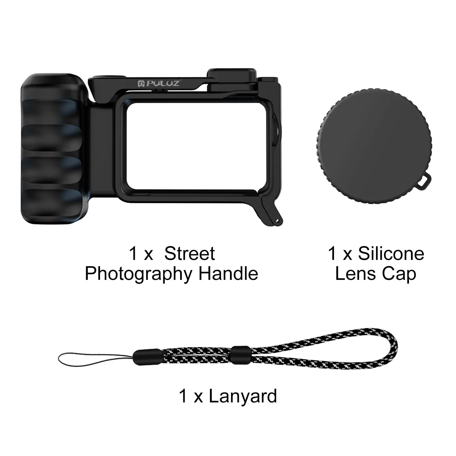 PULUZ Voor DJI Osmo Action 6 ABS Quick Release Shutter Handle Camera Mount Street Photography Cold Shoe Handgreep Accessoires