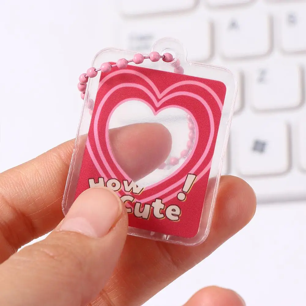 Photocard Holder School Stationery Picture Storage Case Photocard Key Chain Star Chasing Pendant Photo Frame 1 inch Photo Album