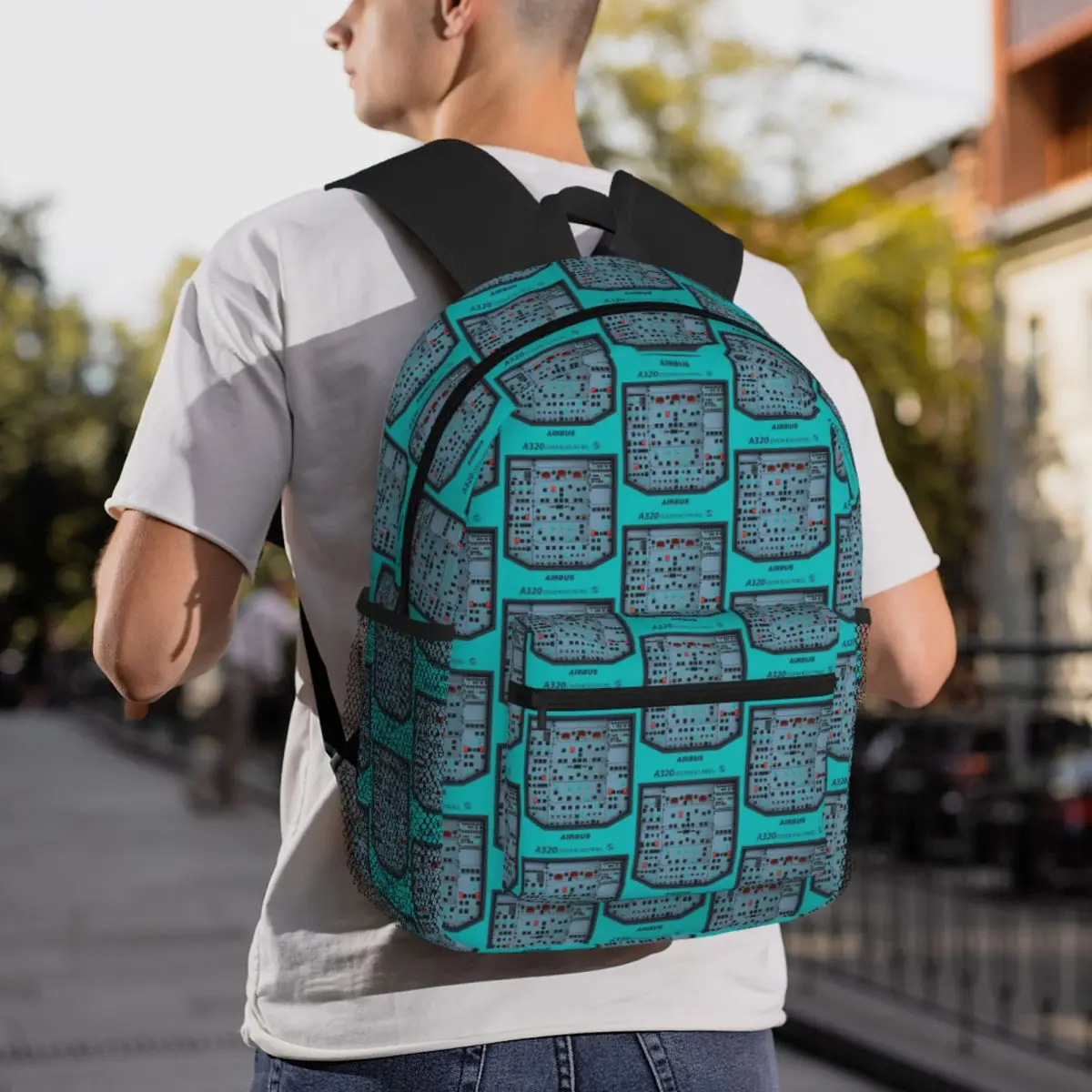 AIRBUS A320 OVERHEAD PANEL Backpack Daypack Large Capacity Boys Girls BookBag School Bag Shoulder Bags for Men Women