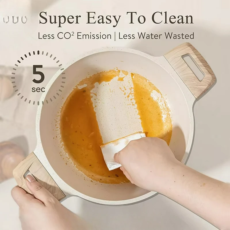 Kitchen Tools Non Stick Granite Cooking Sets Induction Cooker Household Frying Pan Soup Pots Non-stick Cookware Set TWO Sets