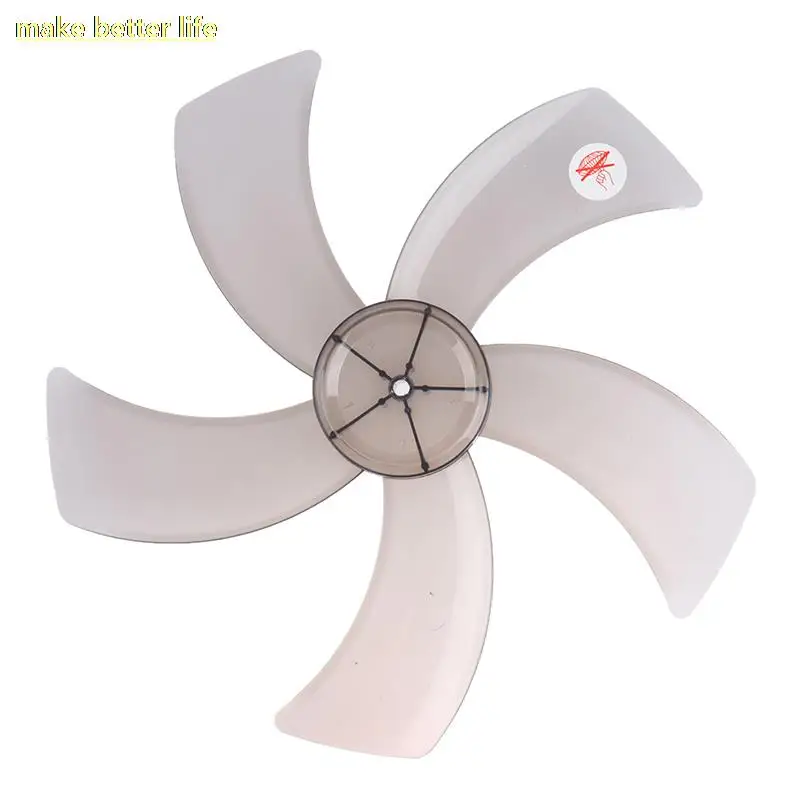 

16 Inch Household Plastic Fan Blade Five Leaves with Nut Cover for Standing Pedestal Fan Table Fanner General Accessories