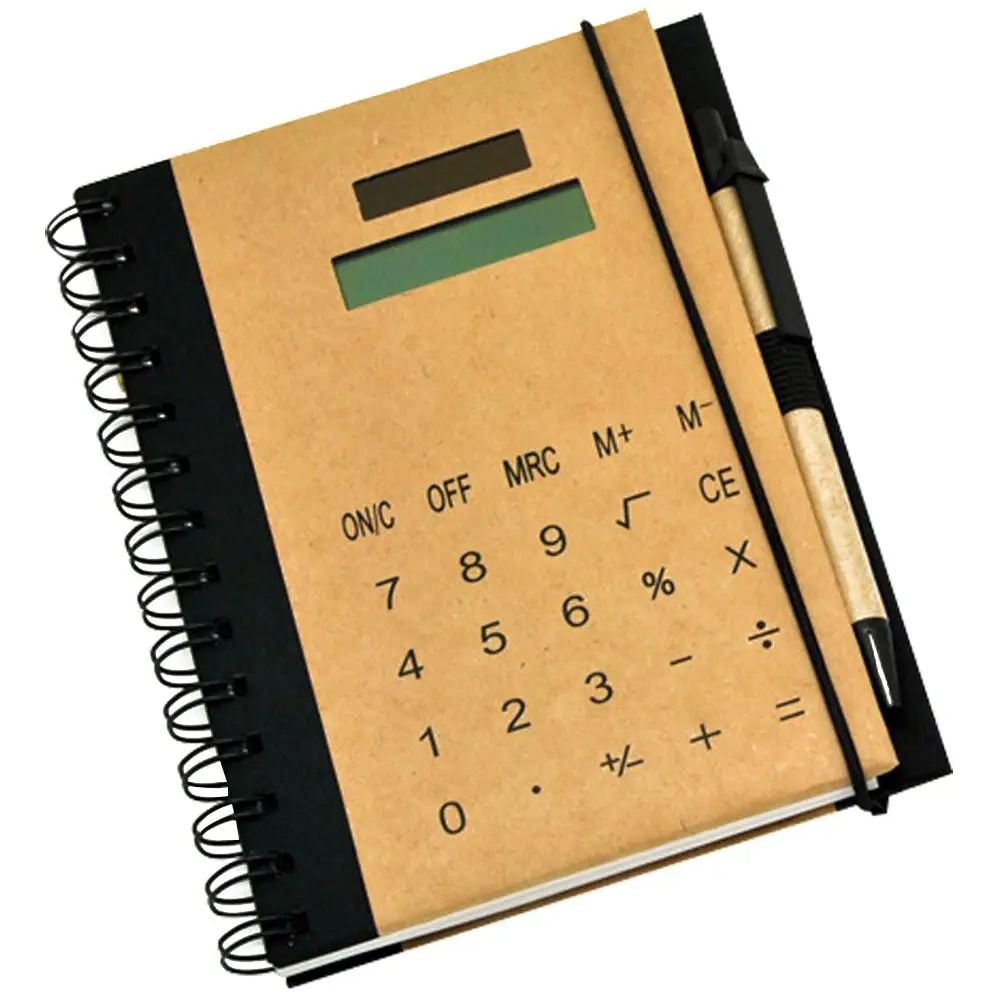 

Solar Calculator Notebook Premium Paper Multifunctional Travel Notepad Durable Writing Diary Scrapbook Office Business Use Gifts
