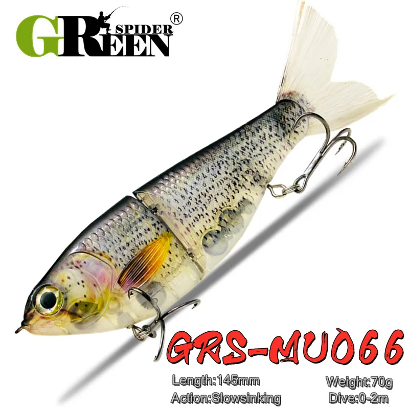 GREENSPIDER New Jointed Bait 145mm 70g  Swimbait Fishing Lures Hard Body Sinkslowly Bass Pike Fishing Bait Tackle