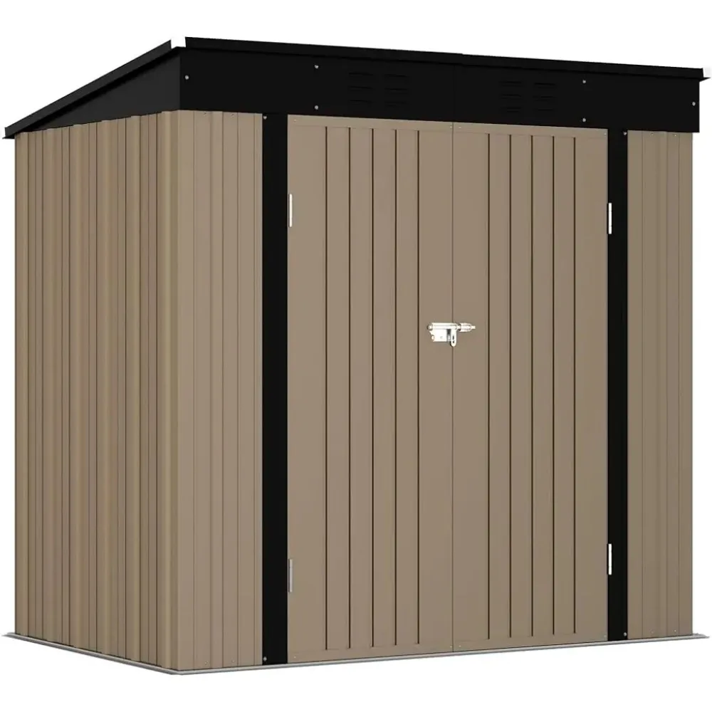 6x4/10x10FT Outdoor Metal Storage Shed with Lockable Double Doors for Garden Tools,Toys and Sundries - Multiple Colors