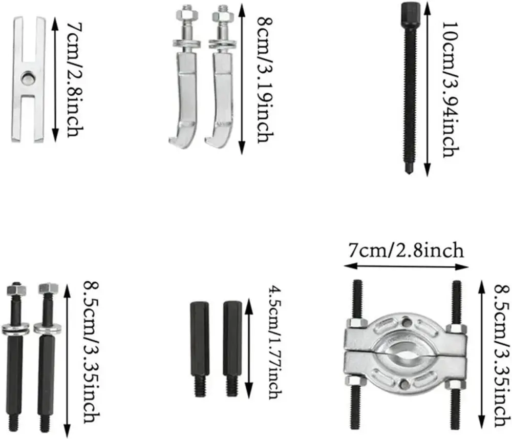 9Pcs Bearing Puller Set Heavy Duty Steel Pinion Wheel Bearing Separator Kit With Jaws Pinion Wheel Hub Axle Puller Extractor