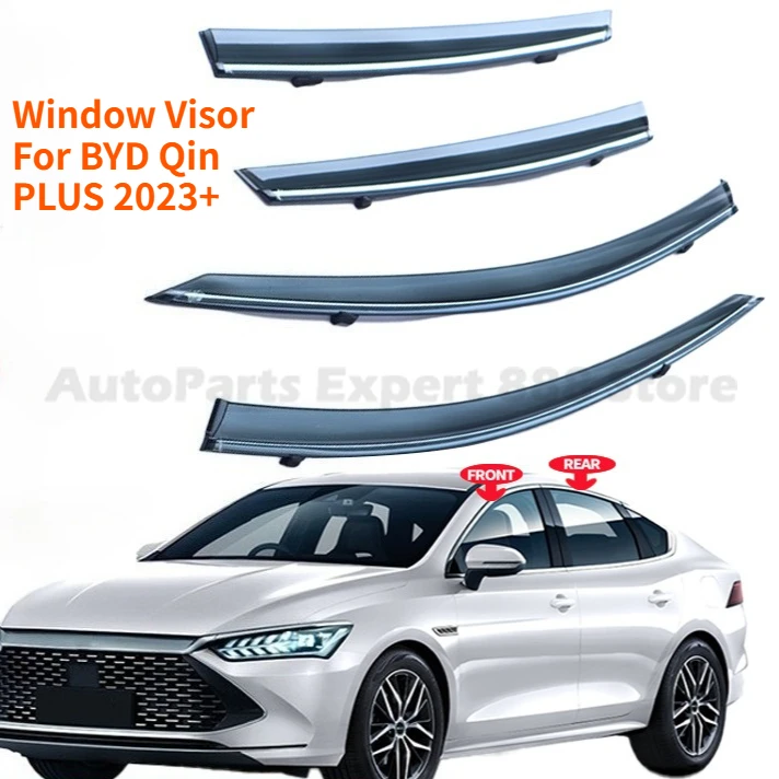 Window Visor Weather Shield For BYD Qin PLUS 2023+ Car Accessories Rain Guard Deflector Windshield Rain Eyebrow Awning Trim