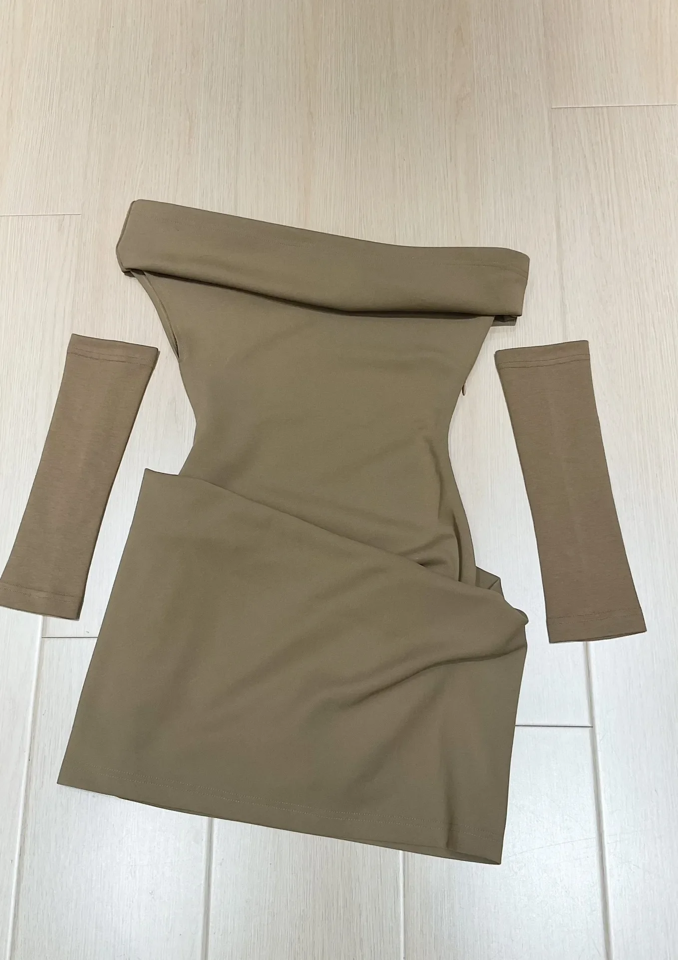 

Solid Color Women's Dress Diagonal Collar High Waist Slim Elegant Mini Robe