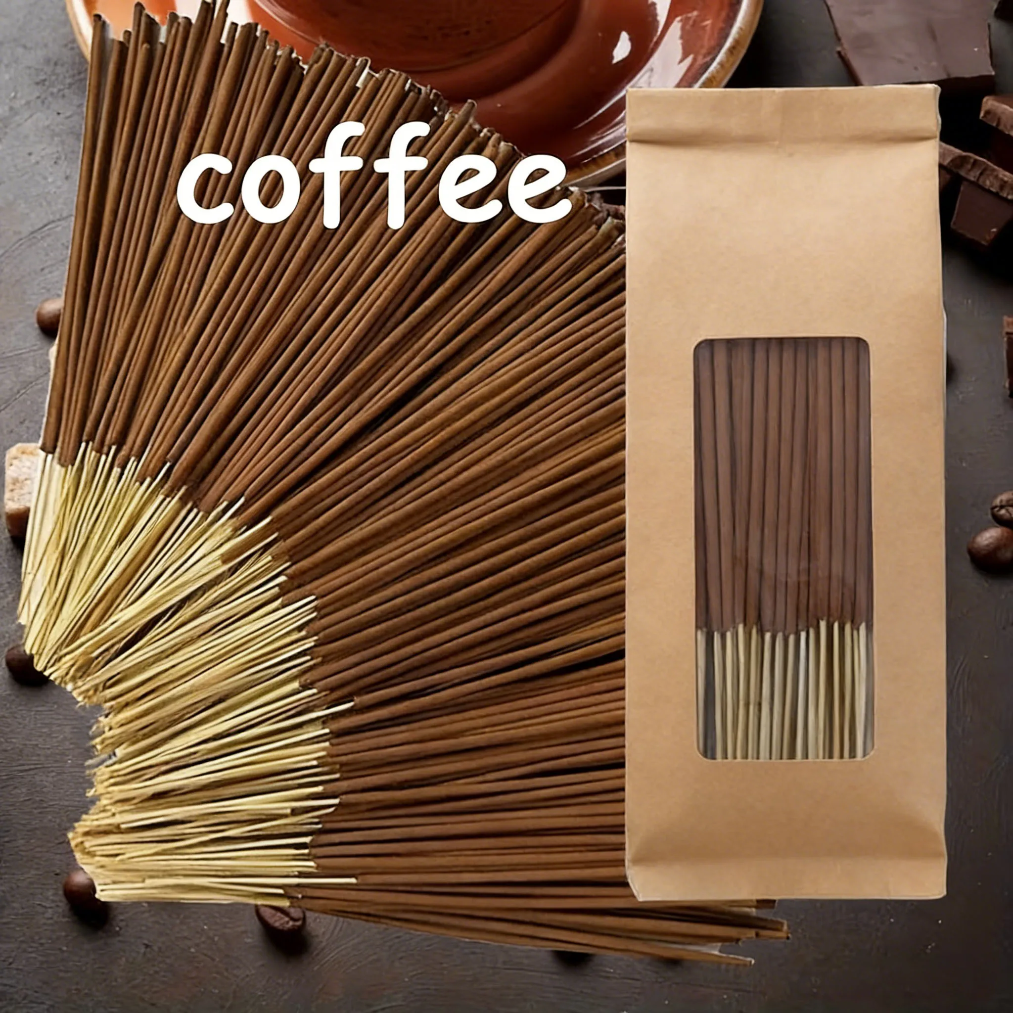 Palillos de aroma de café hechos a mano | Fragancia casera para meditación de yoga, disponible en 21/61/181/500/800/1700 piezas, utilizada para limpieza, relajación y eliminación de energía negativa, adecuada para purificación de aire en el hogar y la oficina. Recordatorio de regalo Spa Zen. Aconchegante atmósfera de café, yoga, regalos
