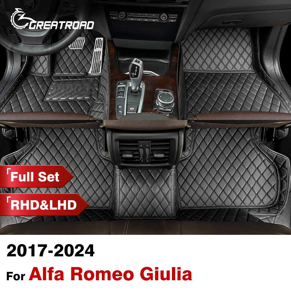 

Car floor mats for Alfa Romeo Giulia 2017-2024 Custom auto foot Pads automobile carpet cover