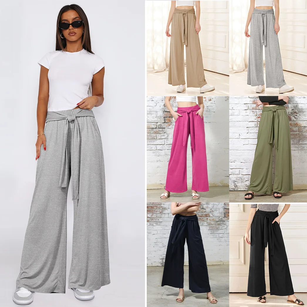 Autumn/winter Fashion Women's Clothing Solid Color Drape Wide-leg Pants Casual Versatile Soft and Comfortable Yoga Pants Women