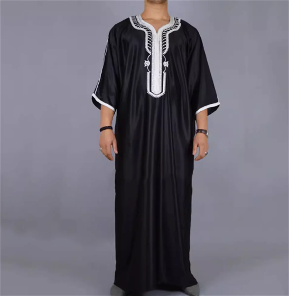 Vestido muçulmano Thobe para homens, Camisa longa africana, vestido kaftan